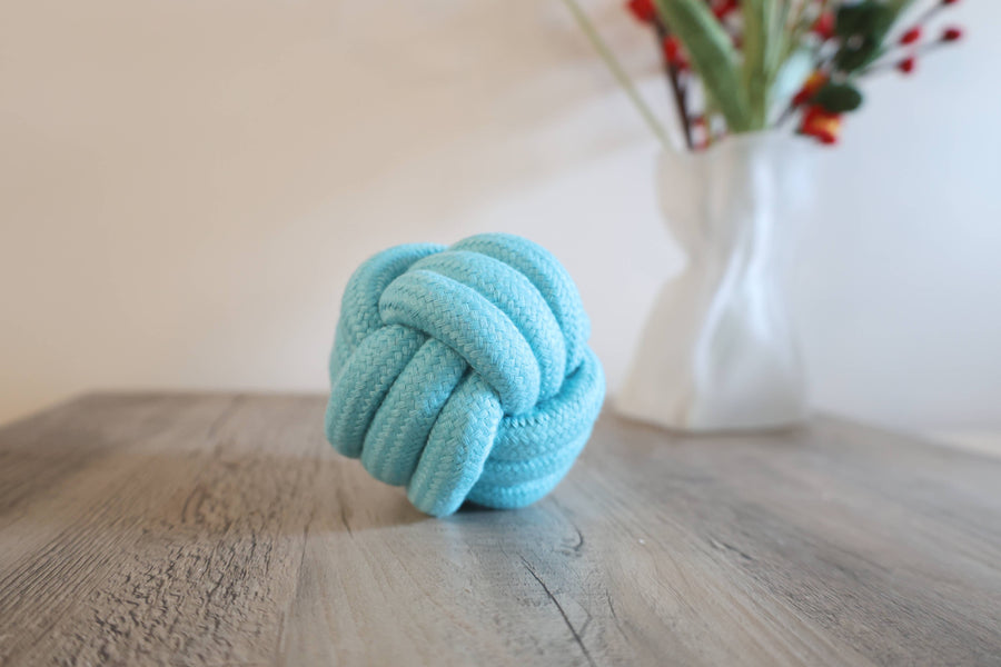 Handmade Blue Rope Ball for Big Dogs | Soft Rope Ball