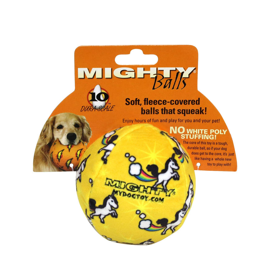 Mighty Ball - Medium Unicorn, Squeaky Dog Toy, No Stuffing