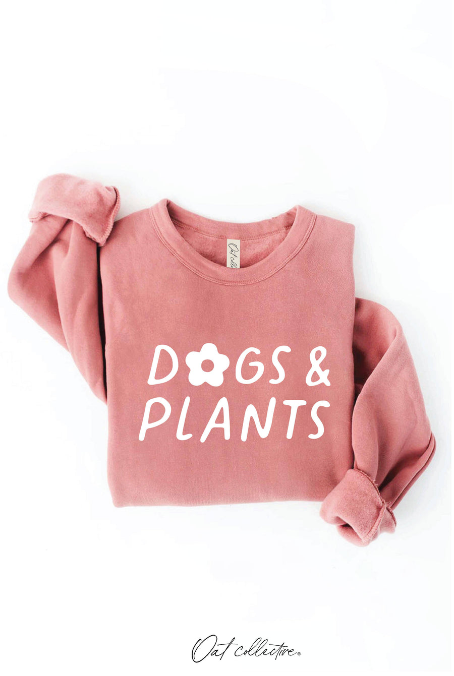 Dogs and Plants Graphic Sweatshirt- Mauve