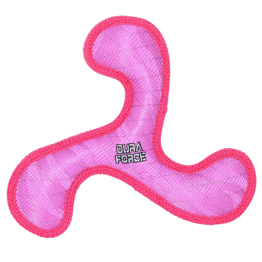 DuraForce Boomerang Tiger - Pink, Durable, Squeaky Dog Toy