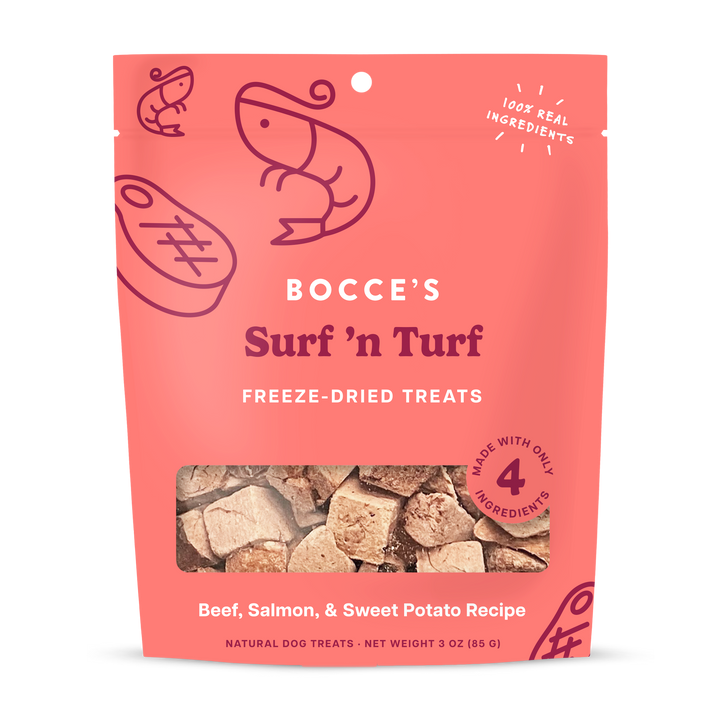 Bocce's Bakery Surf 'n Turf, Freeze-Dried, 3oz