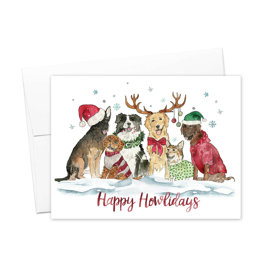 Holiday Christmas Dogs Greeting Card