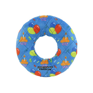 Mighty Ring-Medium Celebration, Squeaky Dog Toy, No Stuffing