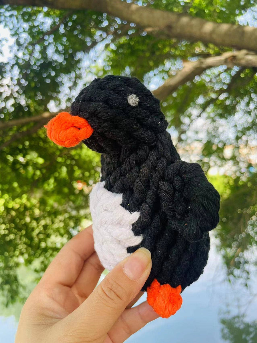 Handmade Sustainable Penguin Rope Toy