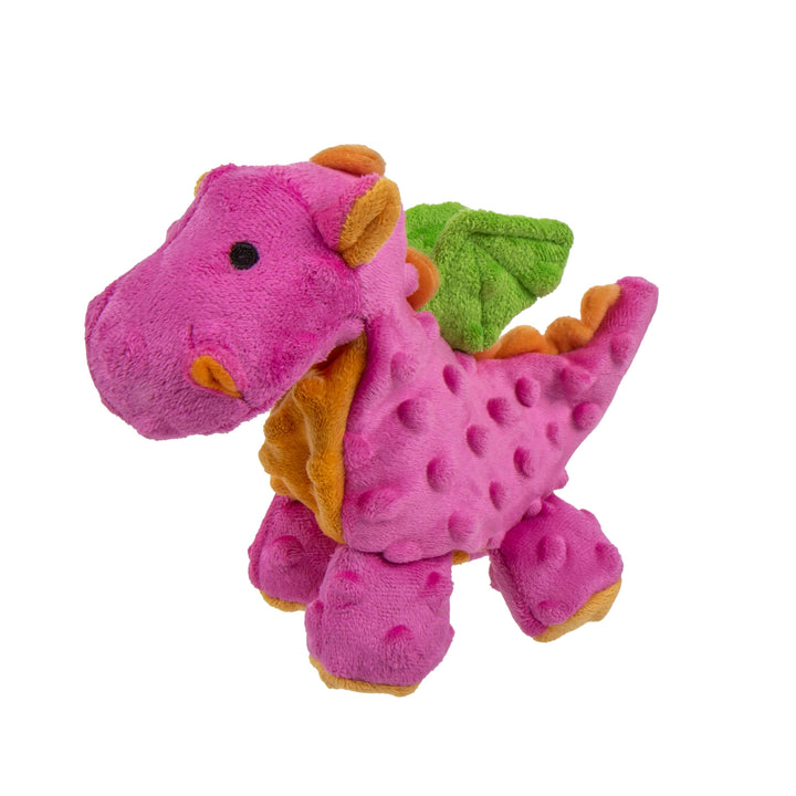 GoDog Dragons Squeaky Plush Dog Toy Pink Small