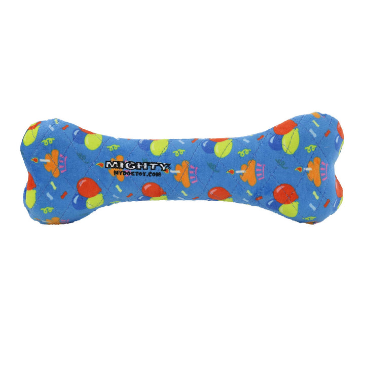 Mighty Bone - Celebration Squeaky Dog Toy, No Stuffing