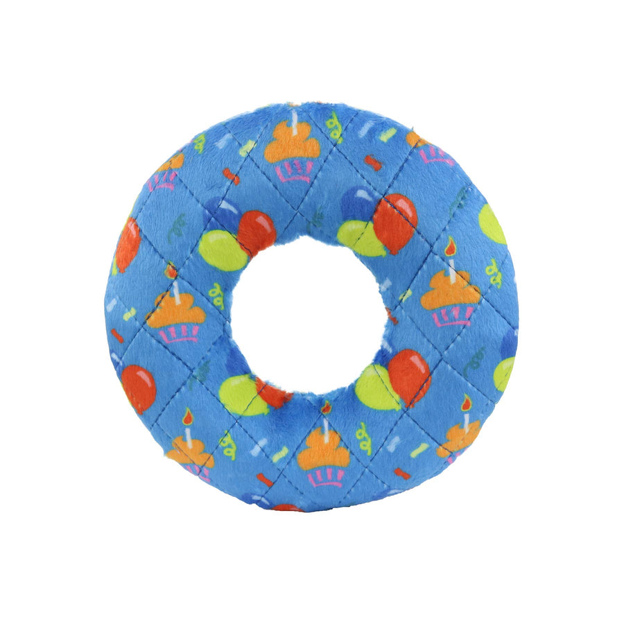 Mighty Ring-Medium Celebration, Squeaky Dog Toy, No Stuffing