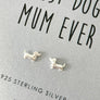 Sausage Dog 'Best Dog Mum' Sterling Silver Earrings