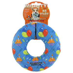 Mighty Ring-Medium Celebration, Squeaky Dog Toy, No Stuffing