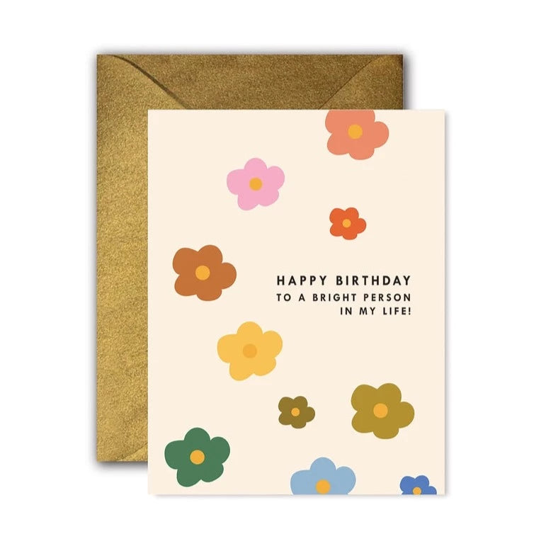 Mod Floral Bright Person Birthday Greeting Card