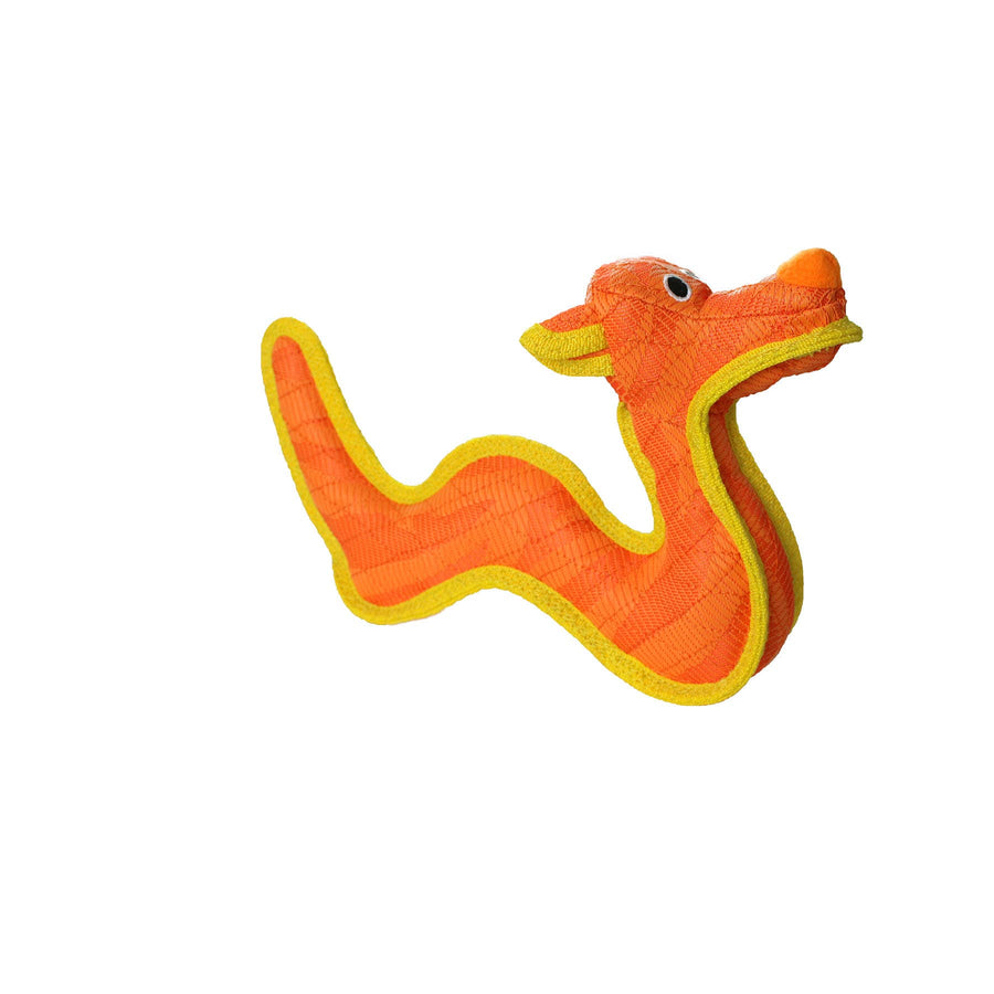 DuraForce Dragon Tiger - Orange, Durable, Squeaky Dog Toy