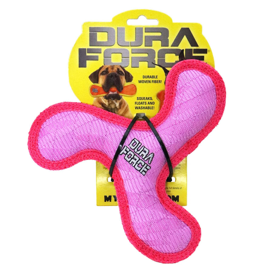 DuraForce Jr Boomerang - Pink, Durable, Squeaky Dog Toy