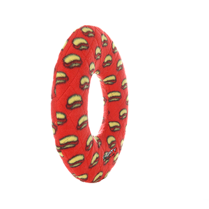 Mighty Ring - Red, Durable, Squeaky Dog Toy, No Stuffing