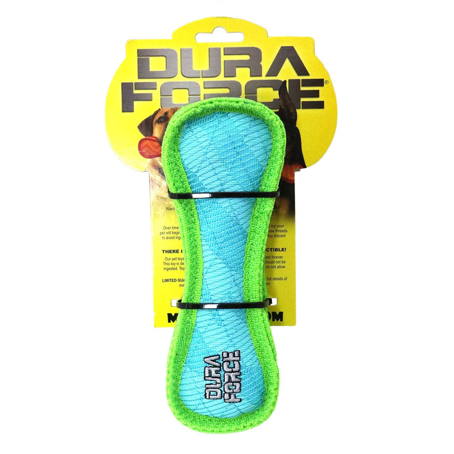 DuraForce Jr Bone Tiger - Blue, Durable, Squeaky Dog Toy