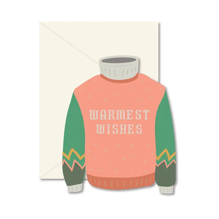 Warmest Wishes Sweater Flat Greeting Card