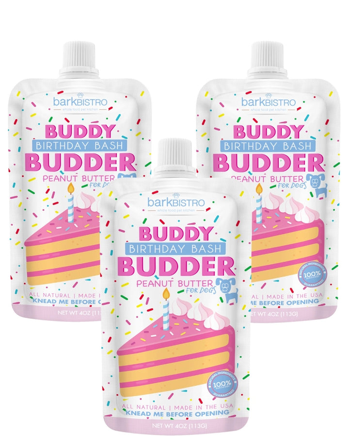 Buddy Budder 100% all-natural dog peanut butter - Birthday Bash