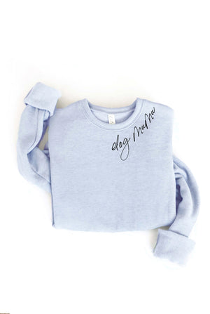 Dog Mama Collar Script Graphic Sweatshirt - Light Blue