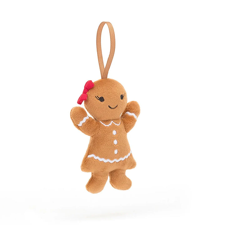 Festive Folly Gingerbread Ruby Ornament