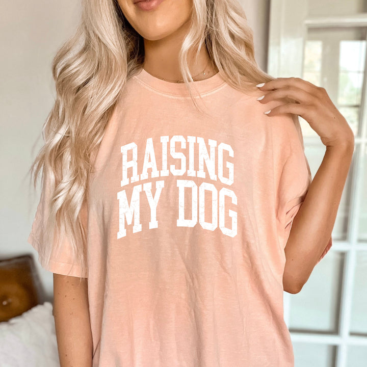 Raising My Dog Peach T-Shirt