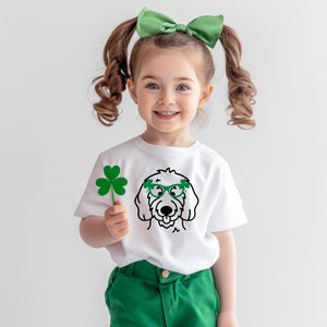 Kids Pup Shamrock Glasses T-Shirt (toddler and youth sz)