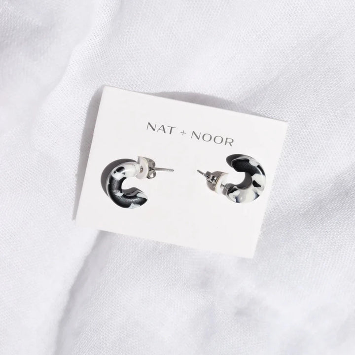 Mali Hoops In Black and White - Earrings