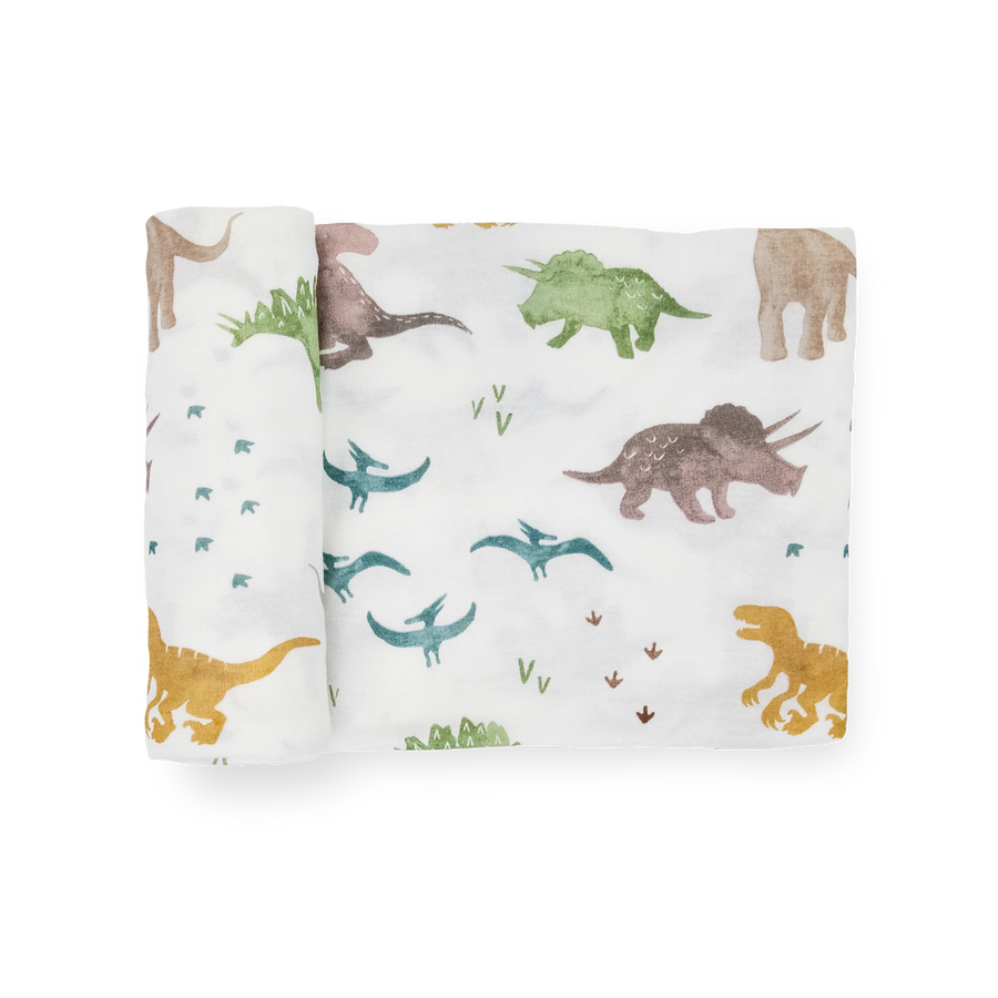 Stretch Knit Swaddle Blanket - Dino Pals