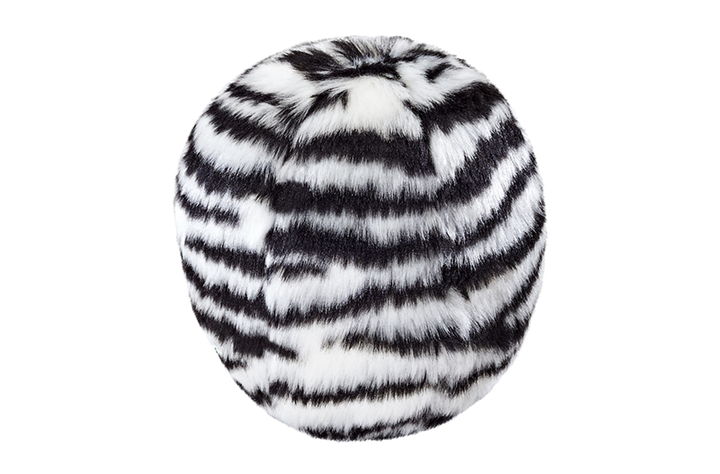 Fluff & Tuff Zebra Ball- SQUEAKERLESS (Medium)