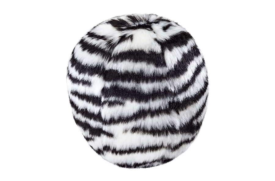 Fluff & Tuff Zebra Ball- SQUEAKERLESS (Medium)