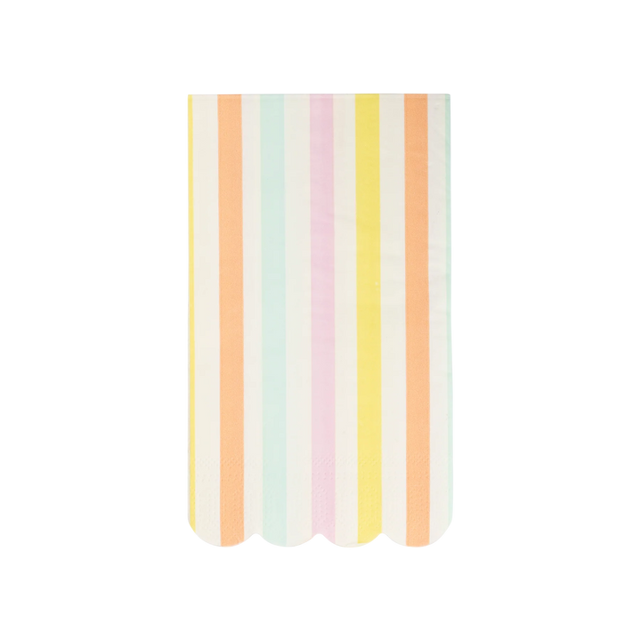 Spring Stripe Scallop Paper Dinner Napkin Set