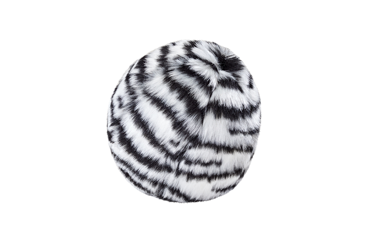 Fluff & Tuff Small Zebra Ball- SQUEAKERLESS