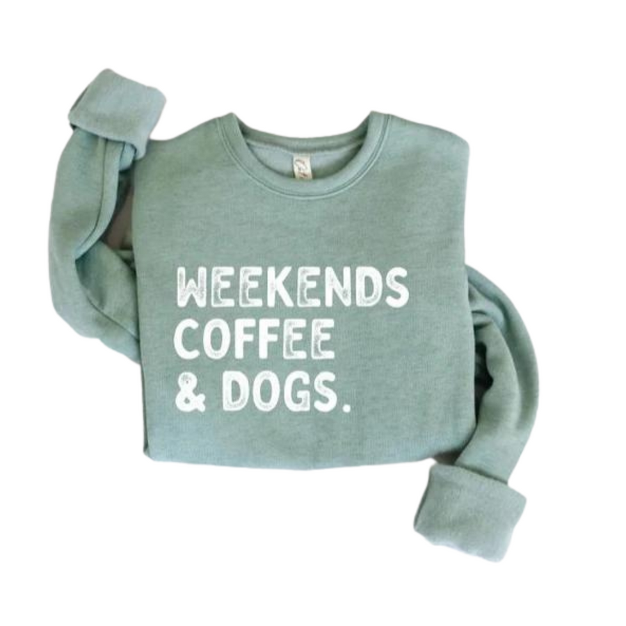Weekends Coffee and Dogs Graphic Sweatshirt