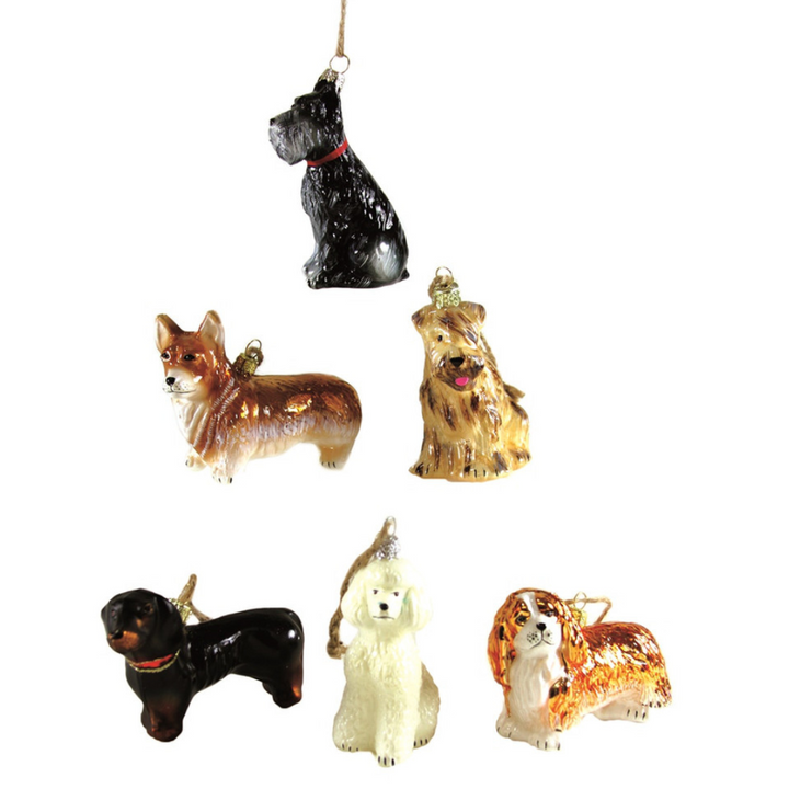 ASSORTED PUP ORNAMENTS