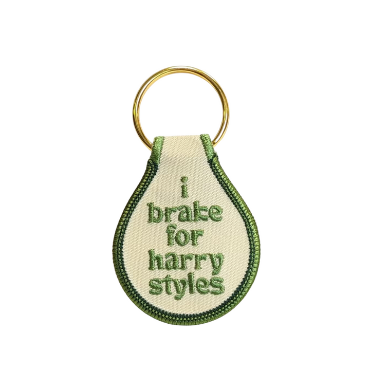 I Brake For Harry Styles Embroidered Key Tag
