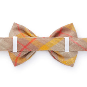 Mustard Plaid Flannel Fall Dog Bow Tie