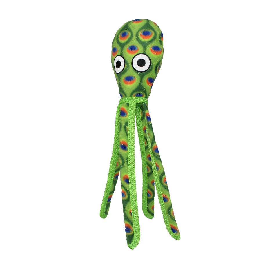 Tuffy Ocean Squid - Green, Durable, Tough, Squeaky Dog Toy