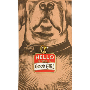 Hello My Name Is Good Girl Collar Charm