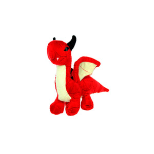 Mighty Jr Dragon - Red, Plush, Squeaky Dog Toy