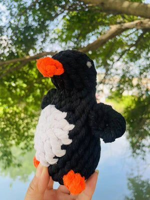 Handmade Sustainable Penguin Rope Toy