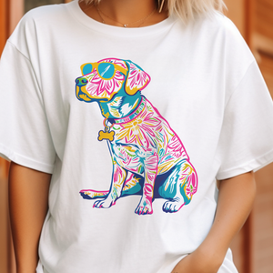 Dog Lovers Preppy Lily Pet Sunglasses Summer Lab Graphic Tee