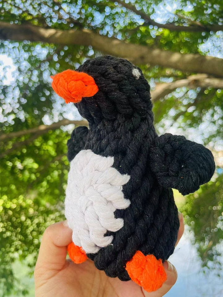 Handmade Sustainable Penguin Rope Toy