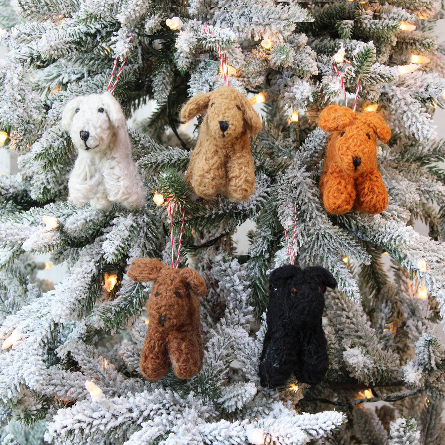 Curly Doodle Dog Ornaments