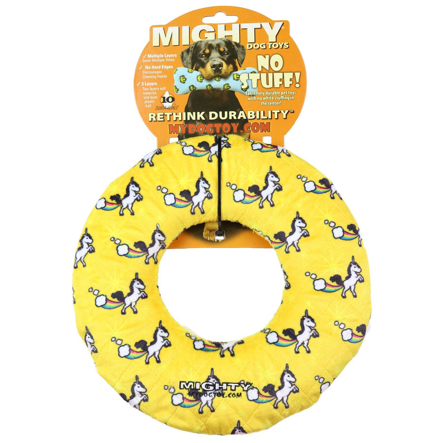 Mighty Ring - Unicorn, Durable, Squeaky Dog Toy, No Stuffing