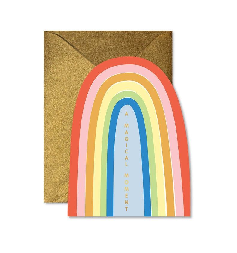 Magical Moment Rainbow Die - Cut Folded Greeting Card