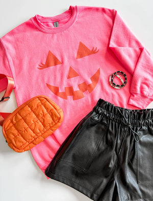 Halloween Crewneck Sweatshirt- Pumpkin Face