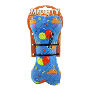 Mighty Bone- Medium Celebration Squeaky Dog Toy, No Stuffing