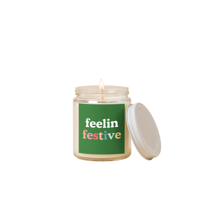 Candle Jar w/Lid - Feelin Festive