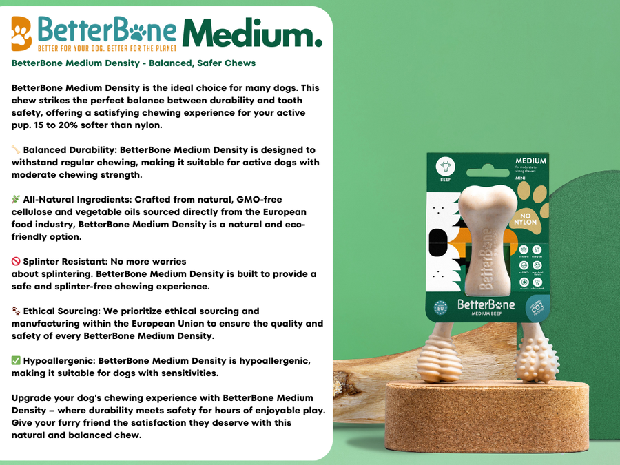 BetterBone Dog Chew: MEDIUM (Beef) Mini Size