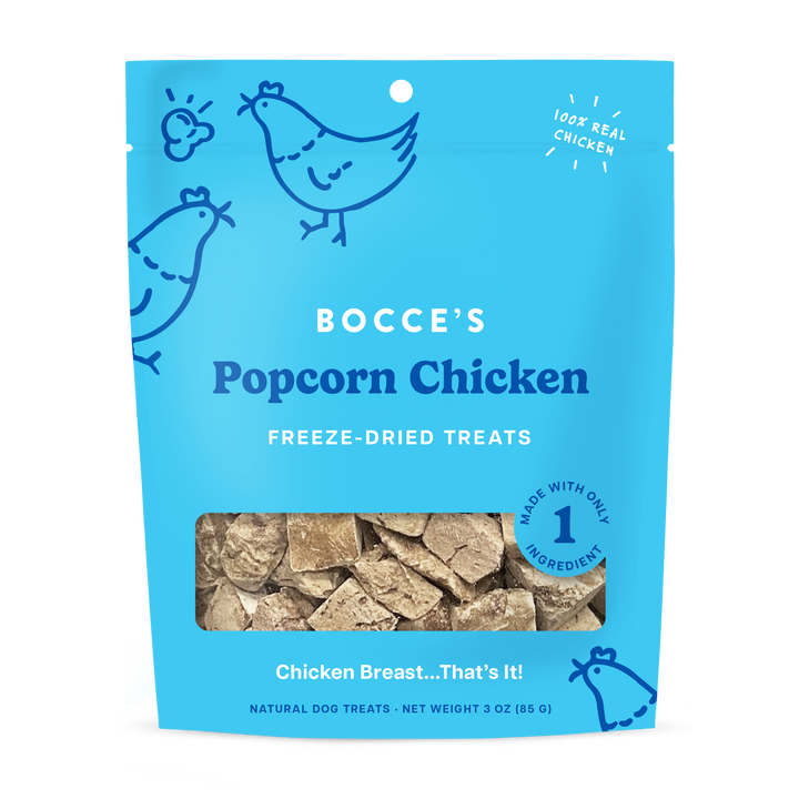 Bocce's Bakery Popcorn Chicken, Freeze-Dried, 3oz