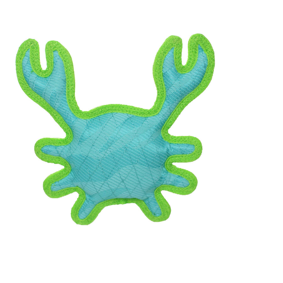 DuraForce Crab Tiger - Blue/Green, Durable, Squeaky Dog Toy