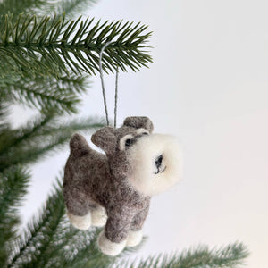 Felt Schnauzer Dog Ornament